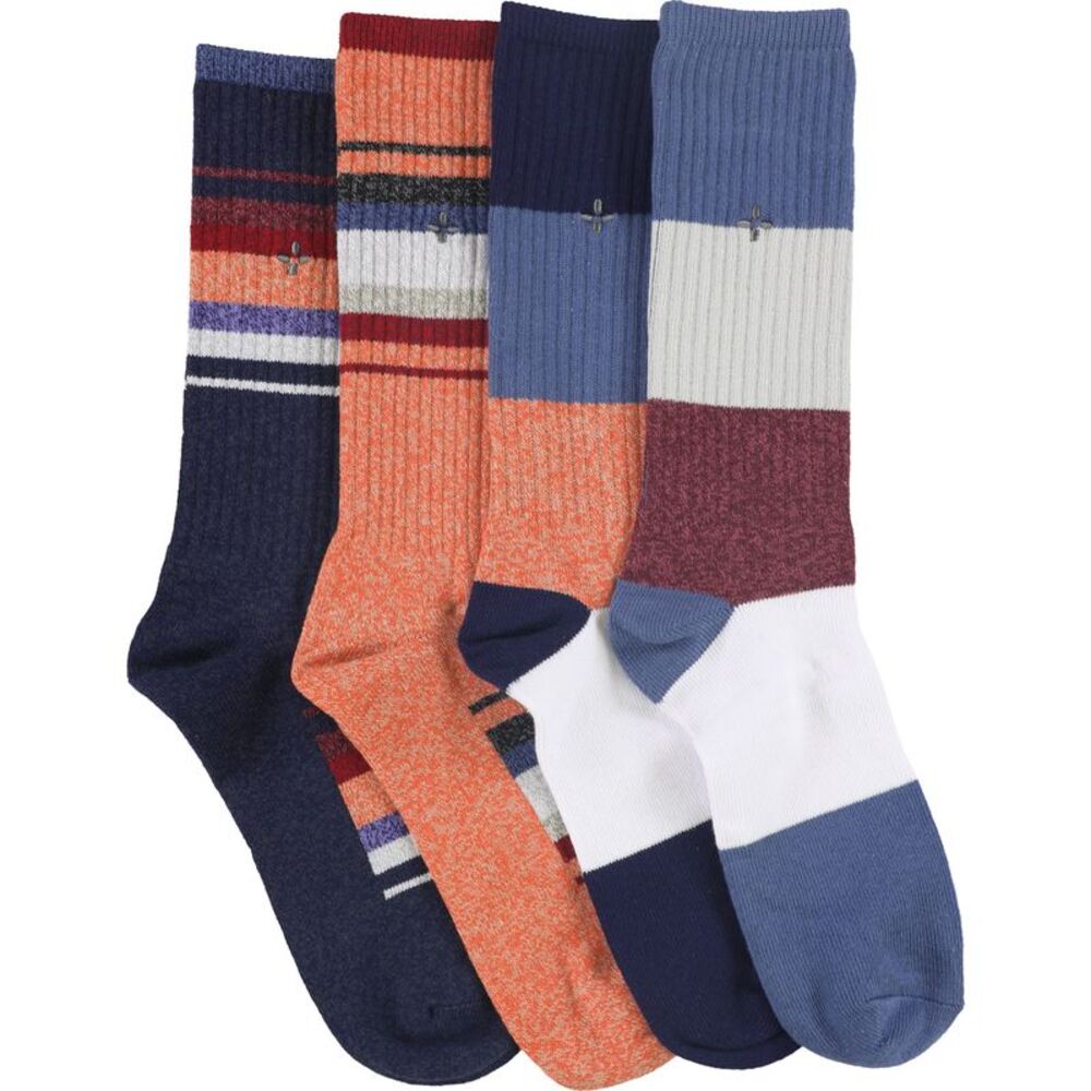 SUN + STONE Mens Patterned Midweight Socks, Multicoloured, One Size, DM
